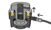Hydraulic pressure is applied to the tensioner from a tensioning pump.