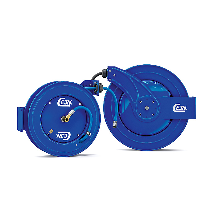 Sauro Rossi Auto A4 retractable air hose reel with 50 m x 13 mm (1/2 inch) air  hose and coupling kit