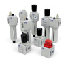 
Filters, regulators and lubricators for compressed air quality control
