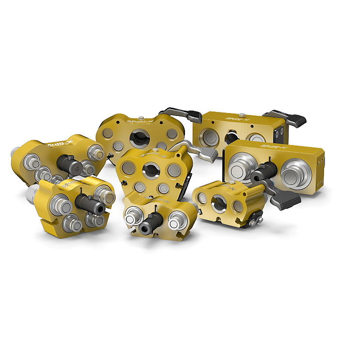 
Hand-operated multi-connection plates for hydraulics