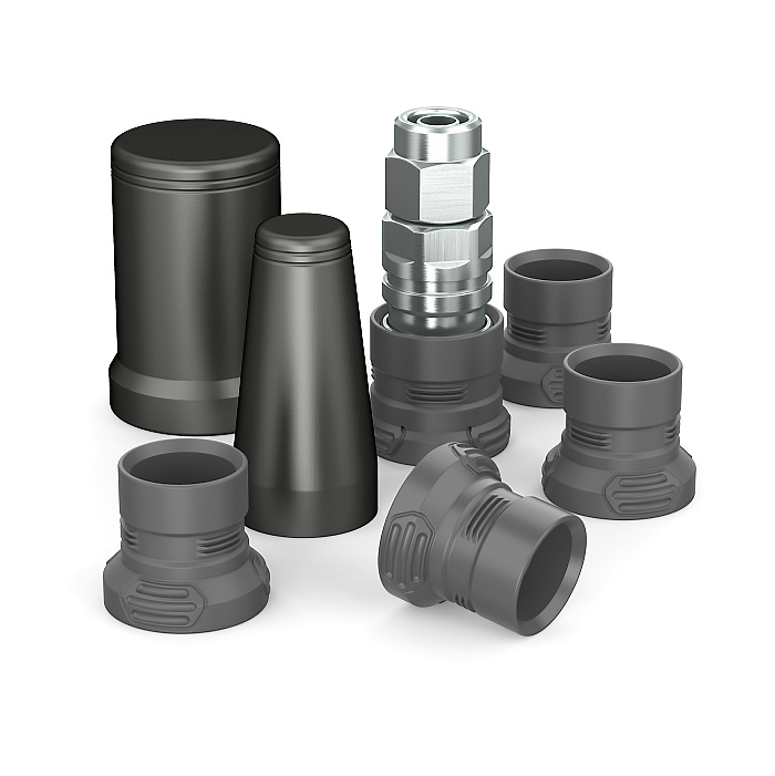 
eSafe coupling covers designed to protect surrounding surfaces and components