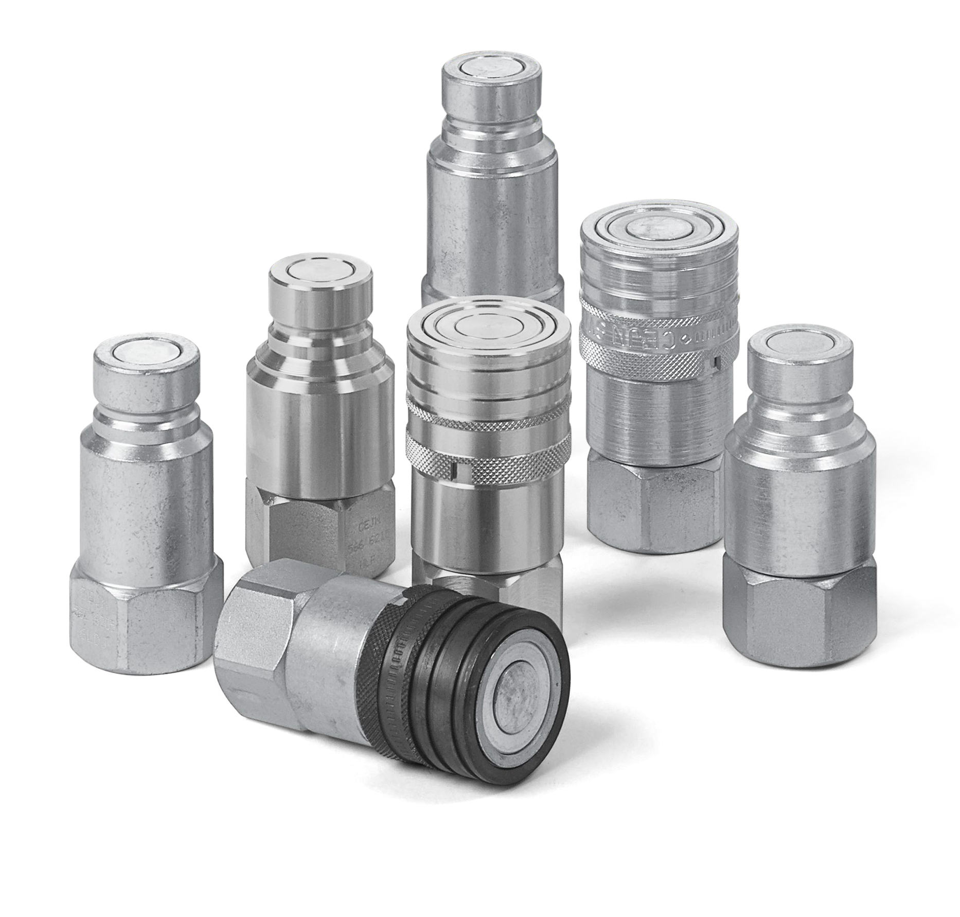 
Hydraulic flat-face couplings (ISO 16028) with or without pressure eliminator